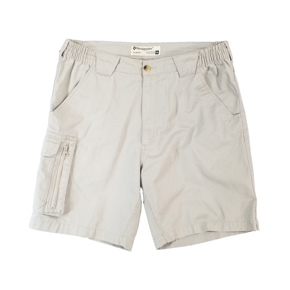 Weekender cargo hiking shorts men's 36 x 8 beige Comfort waist outdoor adventure
